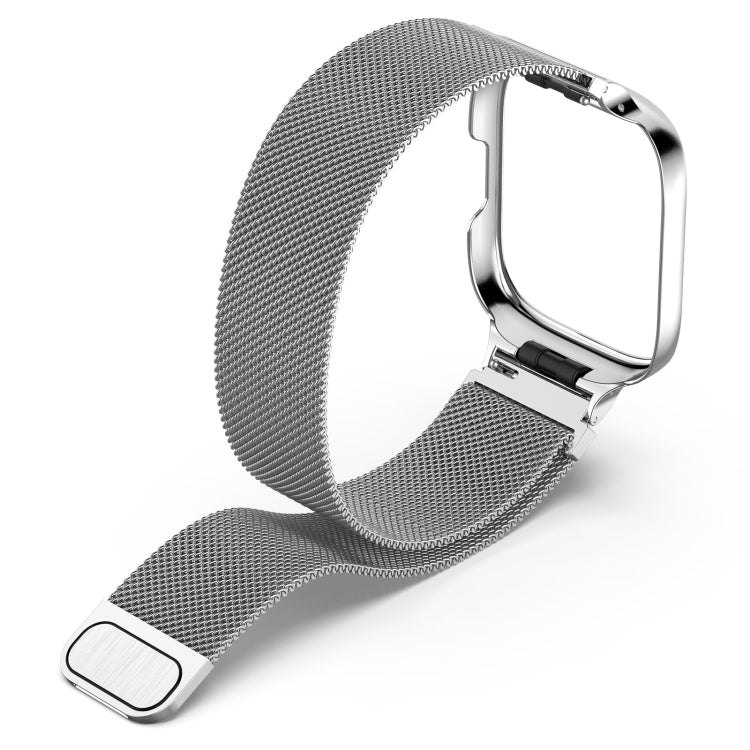 For Redmi Watch 3 Lite / Watch 3 Active 2 in 1 Milan Metal Watch Band with Watch Frame(Silver) - Watch Bands by PMC TechLife | Online Shopping South Africa | PMC TechLife