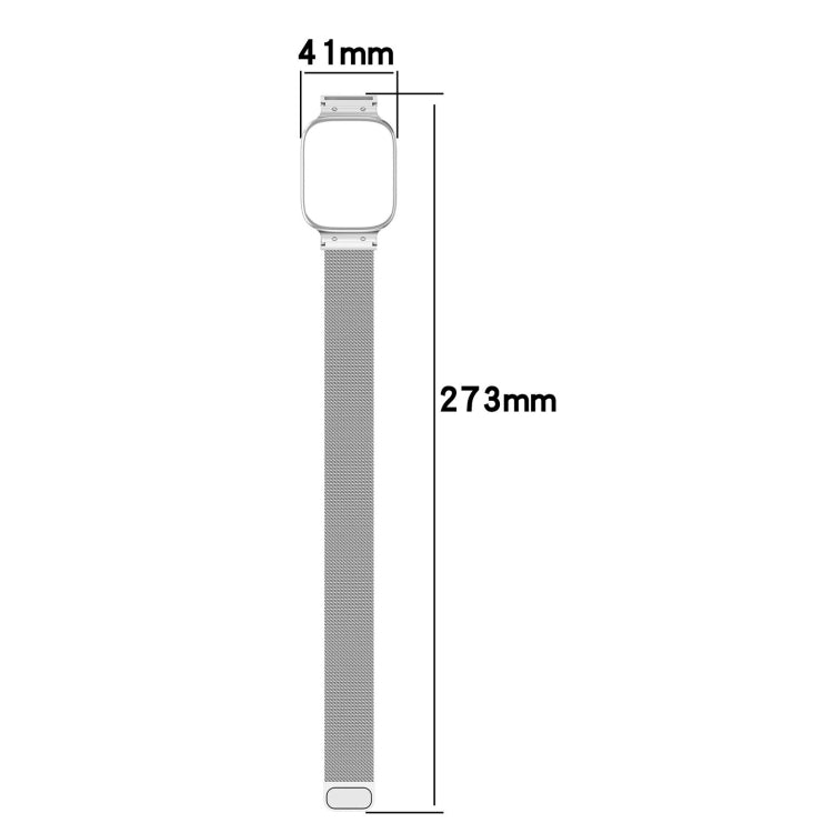 For Redmi Watch 3 Lite / Watch 3 Active 2 in 1 Milan Metal Watch Band with Watch Frame(Black) - Watch Bands by PMC TechLife | Online Shopping South Africa | PMC TechLife