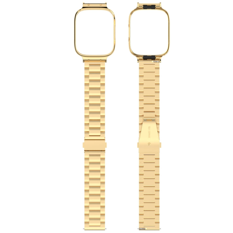 For Redmi Watch 3 Lite / Watch 3 Active 2 in 1 Three-bead Metal Watch Band with Watch Frame(Gold) - free shipping - PMC TechLife - Order now!