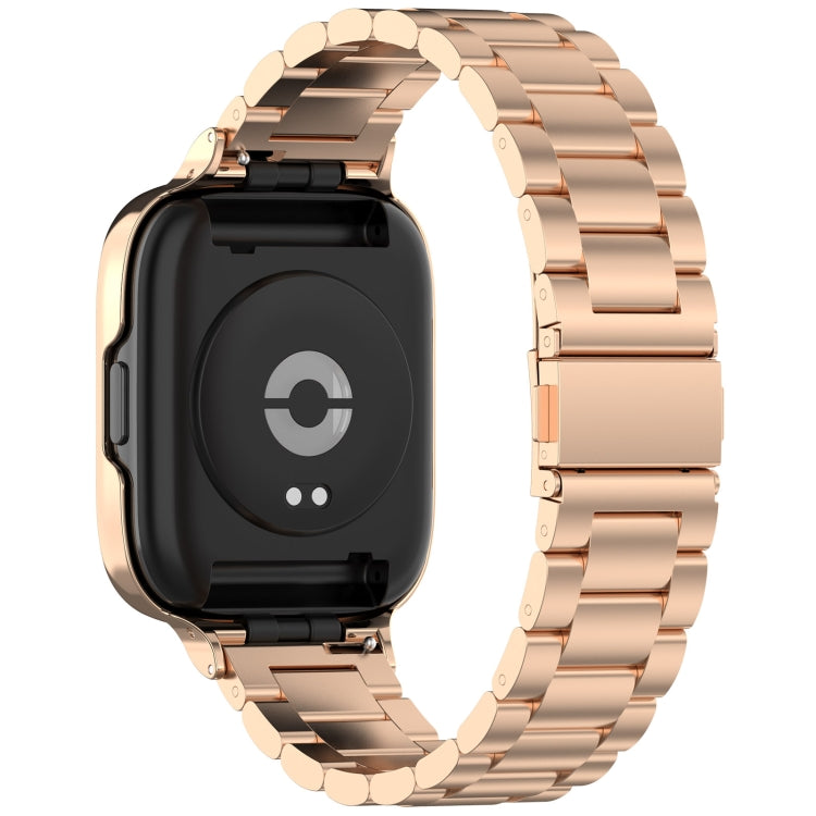 For Redmi Watch 3 Lite / Watch 3 Active 2 in 1 Three-bead Metal Watch Band with Watch Frame(Rose Gold) - free shipping - PMC TechLife - Order now!