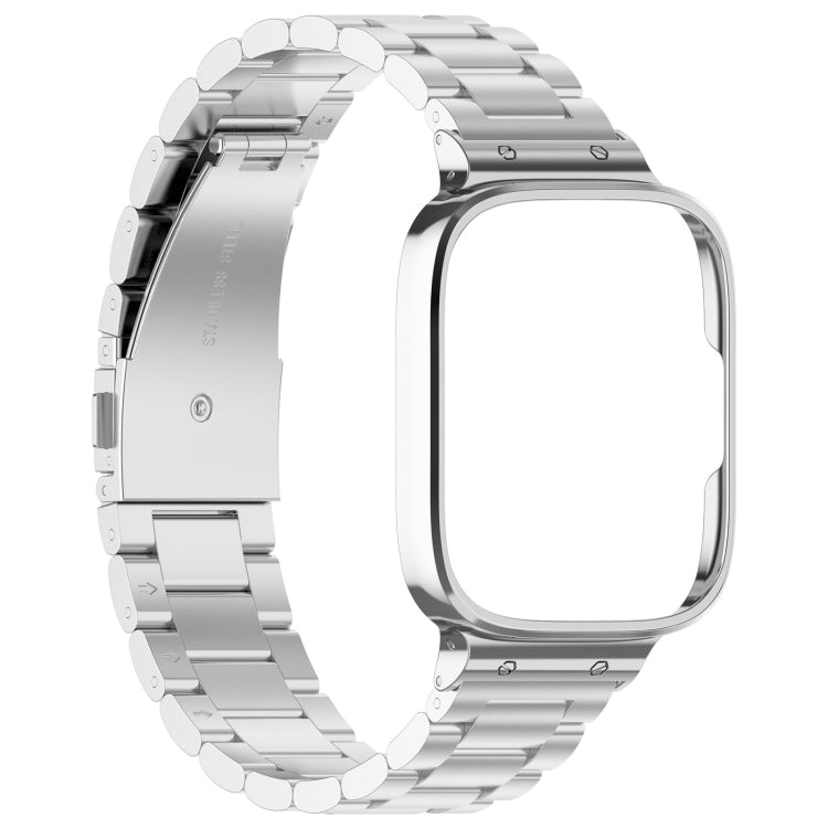 For Redmi Watch 3 Lite / Watch 3 Active 2 in 1 Three-bead Metal Watch Band with Watch Frame(Silver) - free shipping - PMC TechLife - Order now!