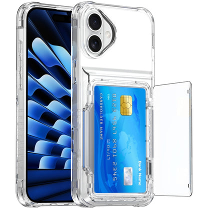 For iPhone 16 Plus Crystal Clear Flip Card Slot Phone Case(Transparent) - iPhone 16 Plus Cases by PMC Jewellery | Online Shopping South Africa | PMC Jewellery | Buy Now Pay Later Mobicred