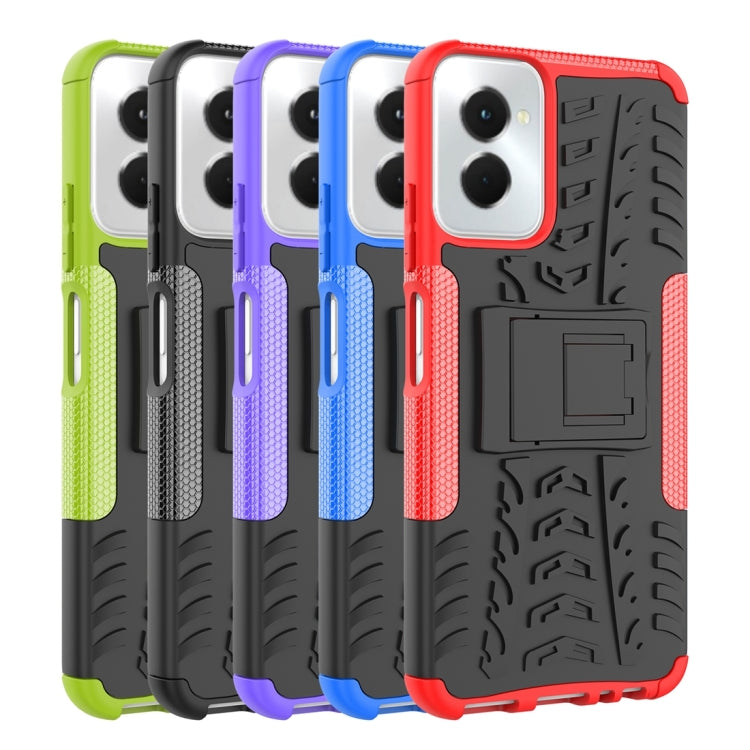 For Motorola Moto G Power 5G 2024 Tire Texture TPU + PC Phone Case with Holder(Green) - Motorola Cases by PMC Jewellery | Online Shopping South Africa | PMC Jewellery | Buy Now Pay Later Mobicred