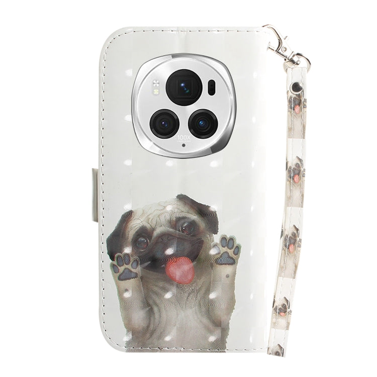 For Honor Magic6 Pro 3D Colored Horizontal Flip Leather Phone Case(Pug) - Honor Cases by PMC Jewellery | Online Shopping South Africa | PMC Jewellery | Buy Now Pay Later Mobicred