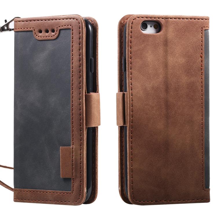 For iPhone 16e Retro Splicing Horizontal Flip Leather Phone Case(Grey) - iPhone 16e Cases by PMC TechLife | Online Shopping South Africa | PMC TechLife | Buy Now Pay Later Mobicred