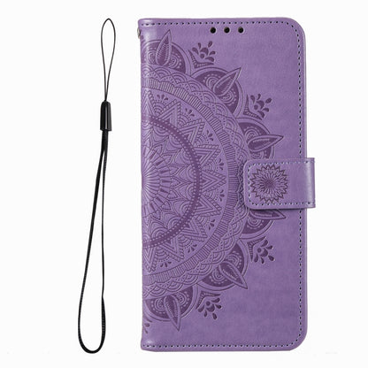 For iPhone 16 Pro Max Totem Flower Embossed Leather Phone Case(Purple) - iPhone 16 Pro Max Cases by PMC Jewellery | Online Shopping South Africa | PMC Jewellery | Buy Now Pay Later Mobicred