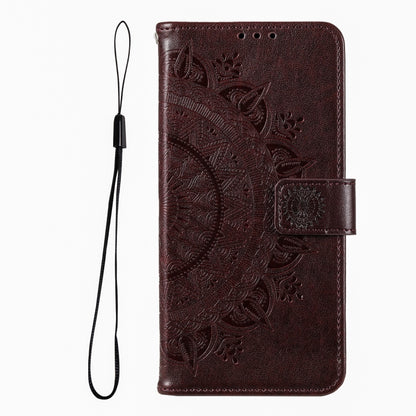 For iPhone 16 Pro Totem Flower Embossed Leather Phone Case(Brown) - iPhone 16 Pro Cases by PMC Jewellery | Online Shopping South Africa | PMC Jewellery | Buy Now Pay Later Mobicred