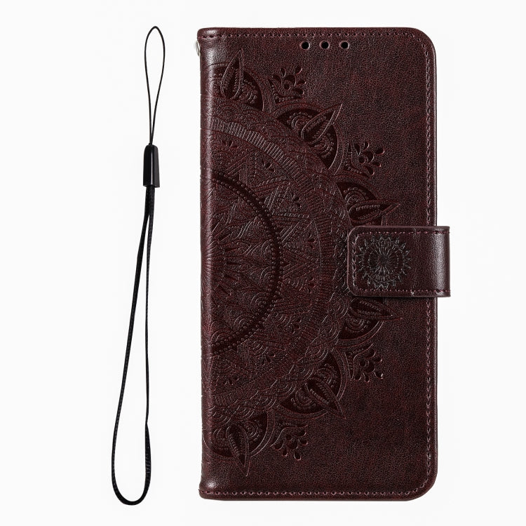 For iPhone 16 Plus Totem Flower Embossed Leather Phone Case(Brown) - iPhone 16 Plus Cases by PMC Jewellery | Online Shopping South Africa | PMC Jewellery | Buy Now Pay Later Mobicred