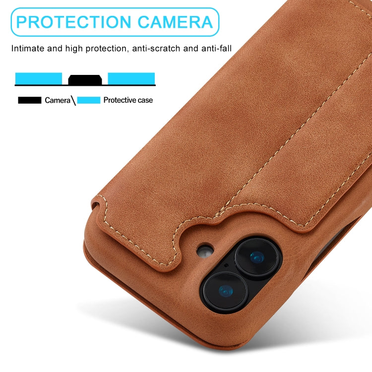 For iPhone 16 LC.IMEEKE Hon Ancient Series Flip Leather Phone Case(Brown) - free shipping - PMC Jewellery - Order now!