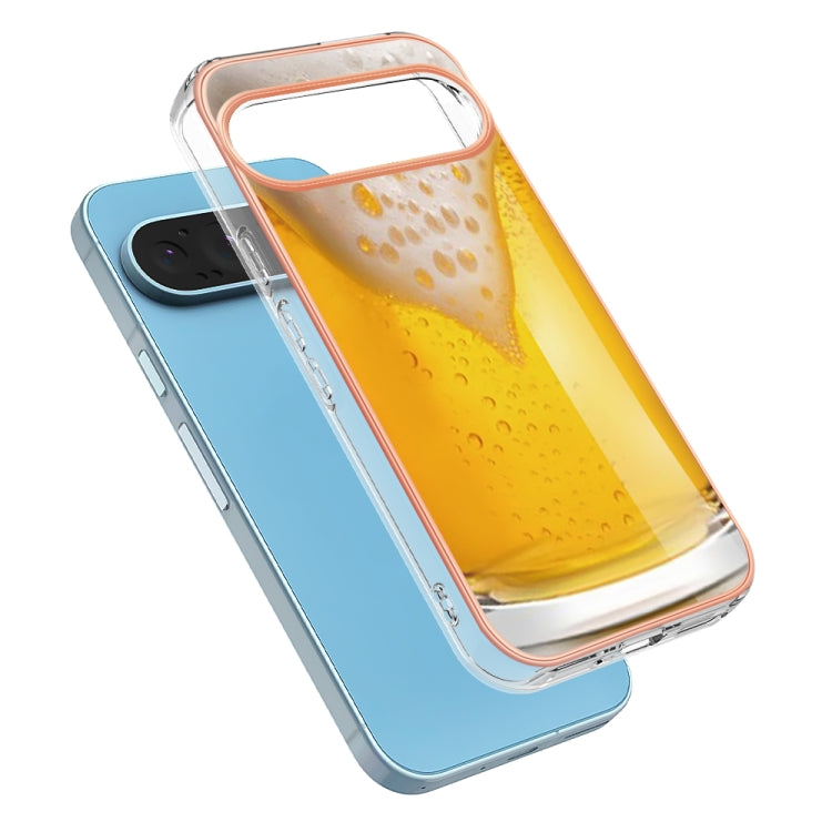 For Google Pixel 9 / 9 Pro Electroplating Dual-side IMD Phone Case(Draft Beer) - Google Cases by PMC Jewellery | Online Shopping South Africa | PMC Jewellery | Buy Now Pay Later Mobicred