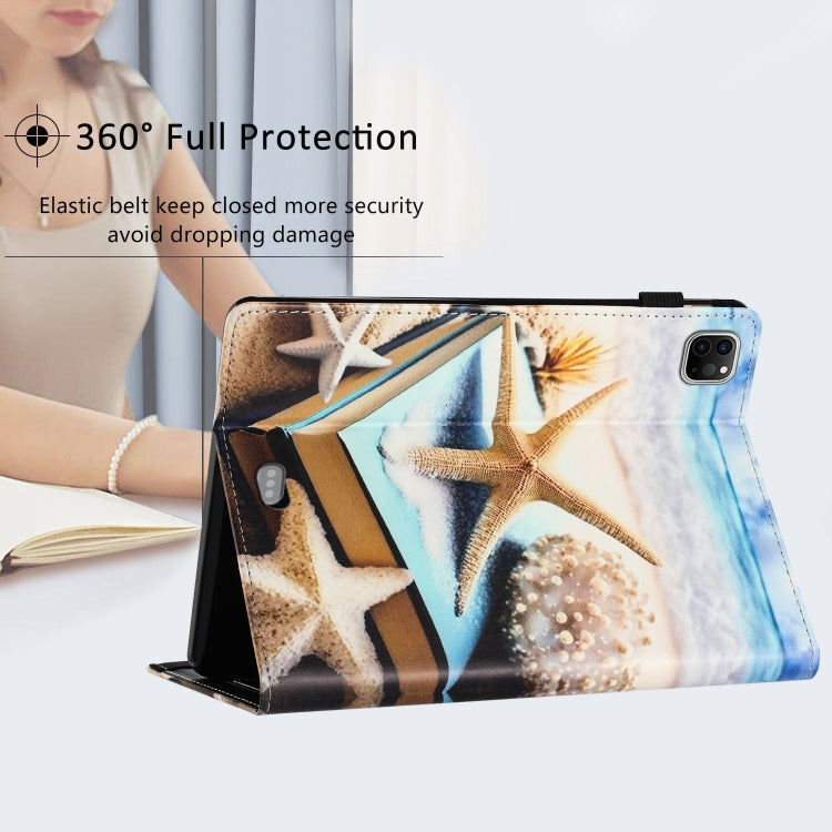 For iPad Pro 11 2024 Sewing Litchi Texture Smart Leather Tablet Case(Starfish) - iPad Pro 11 2024 Cases by PMC Jewellery | Online Shopping South Africa | PMC Jewellery | Buy Now Pay Later Mobicred
