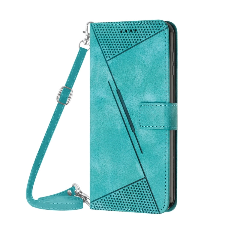 For vivo Y36 Dream Triangle Leather Phone Case with Lanyard(Green) - vivo Cases by PMC Jewellery | Online Shopping South Africa | PMC Jewellery