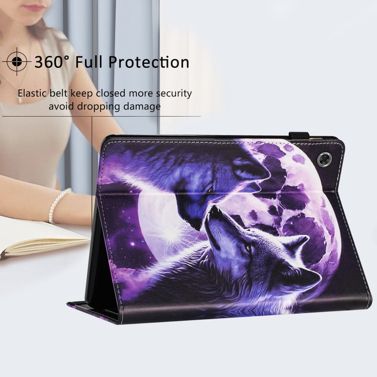 For Lenovo Tab M10 Plus 3rd Gen Sewing Litchi Texture Smart Leather Tablet Case(Wolf) - Lenovo by PMC TechLife | Online Shopping South Africa | PMC TechLife | Buy Now Pay Later Mobicred