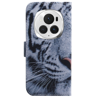 For Honor Magic6 Pro Coloured Drawing Flip Leather Phone Case(Tiger) - Honor Cases by PMC Jewellery | Online Shopping South Africa | PMC Jewellery | Buy Now Pay Later Mobicred