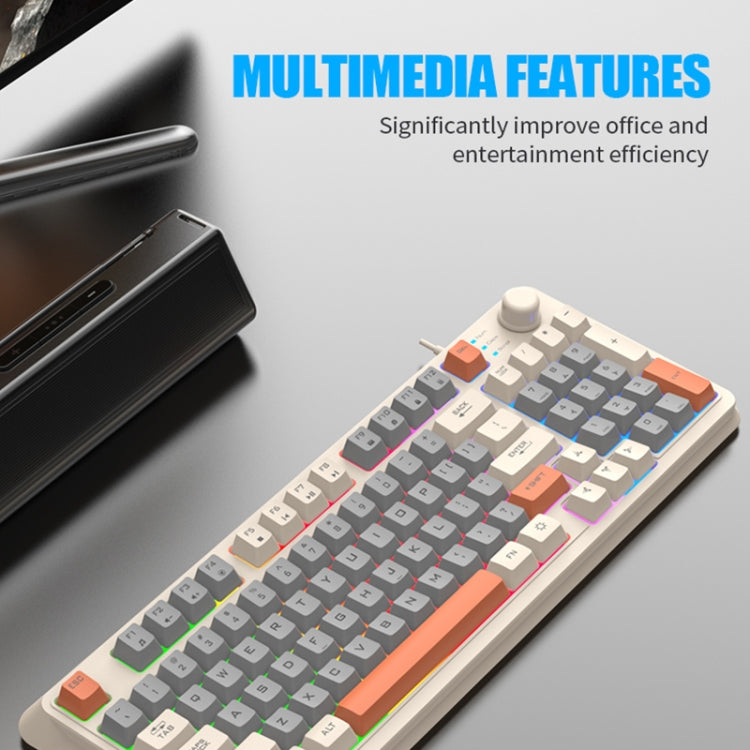 XUNFOX K82 Three-colors 94-Keys Blacklit USB Wired Gaming Keyboard, Cable Length: 1.5m(Bee) - Wired Keyboard by PMC Jewellery | Online Shopping South Africa | PMC Jewellery | Buy Now Pay Later Mobicred