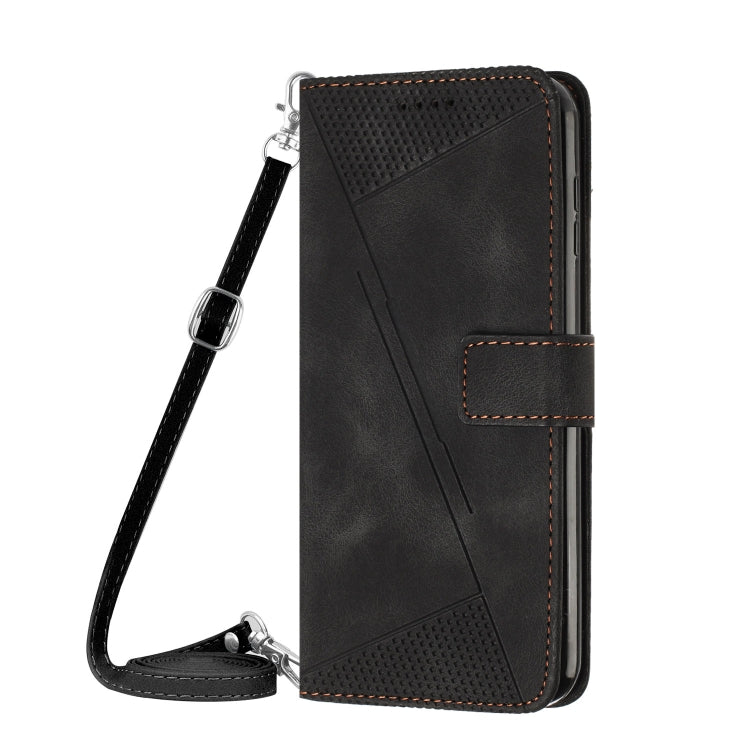 For OPPO A38 Dream Triangle Leather Phone Case with Lanyard(Black) - A38 Cases by PMC Jewellery | Online Shopping South Africa | PMC Jewellery | Buy Now Pay Later Mobicred