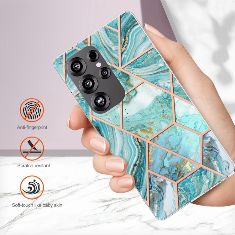 For Samsung Galaxy S25 Ultra 5G Electroplating Splicing Marble TPU Phone Case(Blue) - Galaxy S25 Ultra 5G Cases by PMC Jewellery | Online Shopping South Africa | PMC Jewellery | Buy Now Pay Later Mobicred