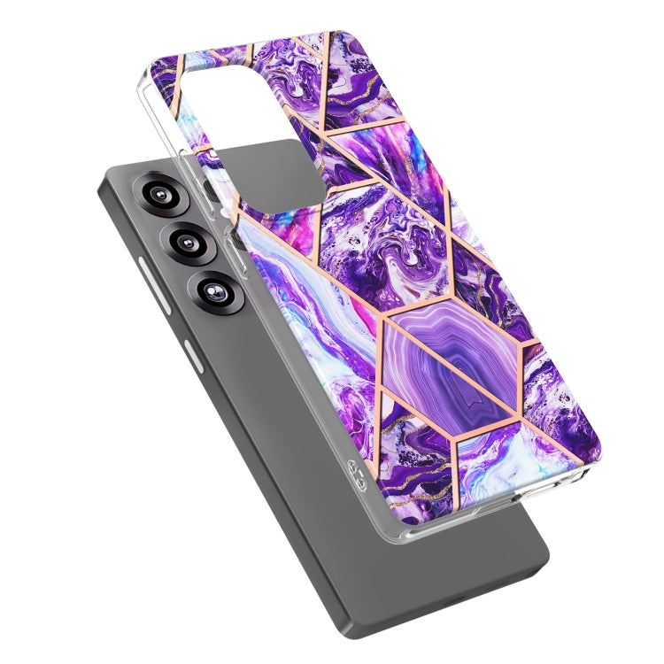 For Samsung Galaxy S25 Ultra 5G Electroplating Splicing Marble TPU Phone Case(Dark Purple) - Galaxy S25 Ultra 5G Cases by PMC Jewellery | Online Shopping South Africa | PMC Jewellery | Buy Now Pay Later Mobicred