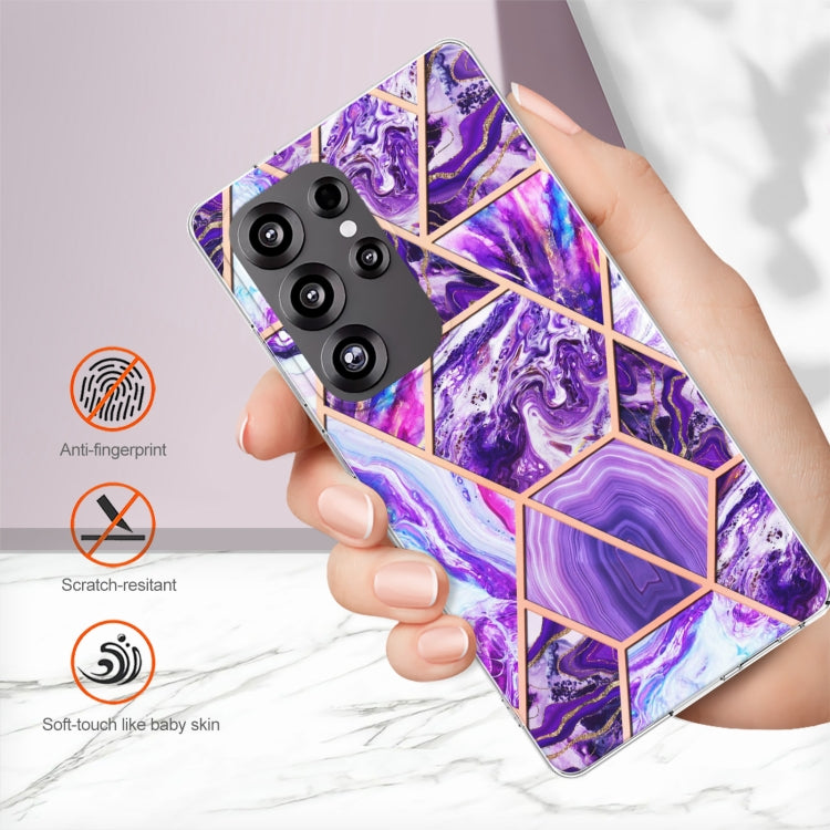 For Samsung Galaxy S25 Ultra 5G Electroplating Splicing Marble TPU Phone Case(Dark Purple) - Galaxy S25 Ultra 5G Cases by PMC Jewellery | Online Shopping South Africa | PMC Jewellery | Buy Now Pay Later Mobicred
