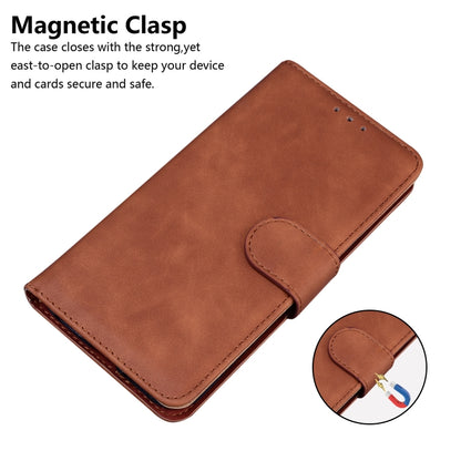 For Honor Magic6 Pro Skin Feel Pure Color Flip Leather Phone Case(Brown) - Honor Cases by PMC Jewellery | Online Shopping South Africa | PMC Jewellery | Buy Now Pay Later Mobicred