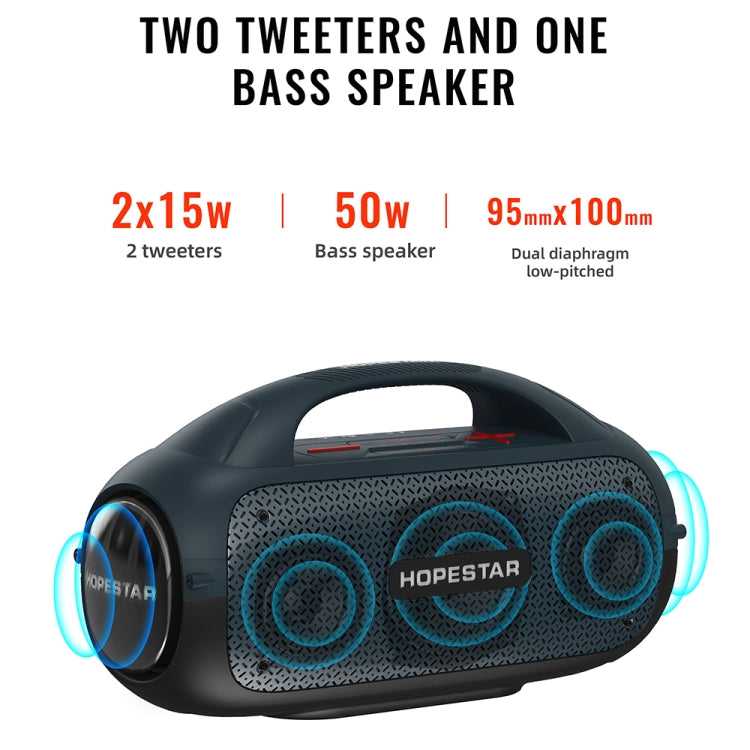 HOPESTAR A50 80W IPX6 Waterproof Portable Bluetooth Speaker Outdoor Subwoofer(Grey) - free shipping - PMC Jewellery - Order now!