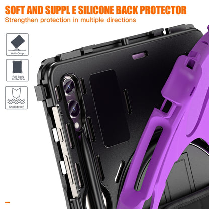 For Samsung Galaxy Tab S9+ / S8+ Rotary Handle Grab TPU + PC Tablet Case(Purple) - Galaxy Tab S9+ Cases by PMC Jewellery | Online Shopping South Africa | PMC Jewellery | Buy Now Pay Later Mobicred