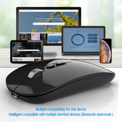 HXSJ M103 1600DPI Dual Mode 2.4GHz + Bluetooth 5.1 Wireless Rechargeable Mouse(Silver) - Wireless Mice by HXSJ | Online Shopping South Africa | PMC Jewellery | Buy Now Pay Later Mobicred