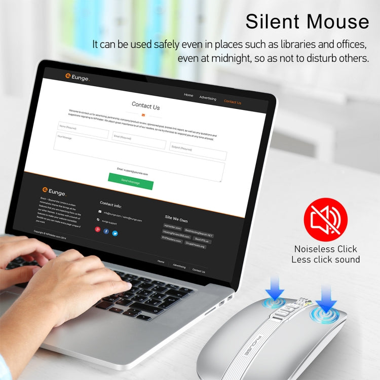 HXSJ M113 2400DPI Dual Mode 2.4GHz + Bluetooth 5.1 Wireless Mouse(Space Silver) - free shipping - PMC Jewellery - Order now!