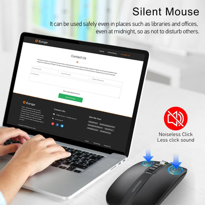 HXSJ M113 2400DPI Dual Mode 2.4GHz + Bluetooth 5.1 Wireless Mouse(Matte Black) - Wireless Mice by HXSJ | Online Shopping South Africa | PMC Jewellery | Buy Now Pay Later Mobicred