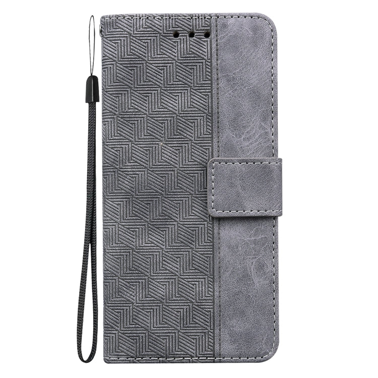 For Honor Magic6 Pro Geometric Embossed Leather Phone Case(Grey) - Honor Cases by PMC Jewellery | Online Shopping South Africa | PMC Jewellery | Buy Now Pay Later Mobicred