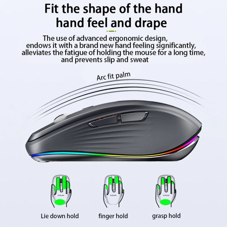 HXSJ M303 2400DPI Dual Mode 2.4GHz + Bluetooth 5.1 Wireless Mouse(White) - free shipping - PMC Jewellery - Order now!