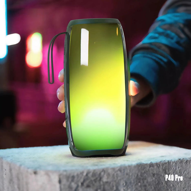 HOPESTAR P40 Pro IPX6 Waterproof RGB Light Wireless Bluetooth Speaker(Army Green) - free shipping - PMC Jewellery - Order now!