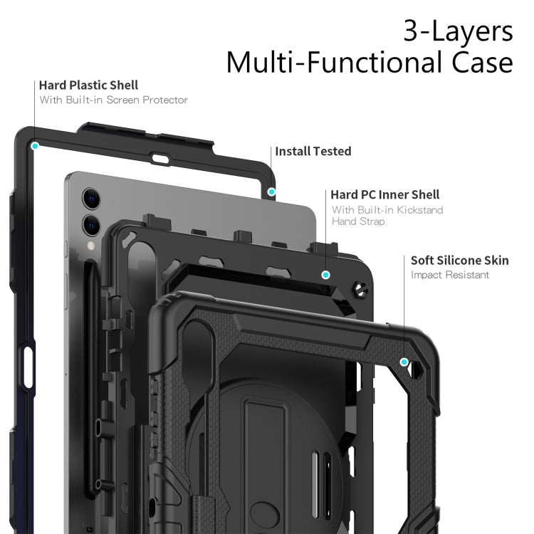 For Samsung Galaxy Tab S10+ / S9+ / S9 FE+ Silicone + PC Tablet Case(Black) - Galaxy Tab S9+ Cases by PMC Jewellery | Online Shopping South Africa | PMC Jewellery | Buy Now Pay Later Mobicred