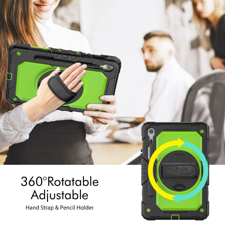 For Samsung Galaxy Tab S9 / S9 FE Silicone Hybrid PC Tablet Protective Case(Black+Yellow Green) - Galaxy Tab S9 Cases by PMC Jewellery | Online Shopping South Africa | PMC Jewellery | Buy Now Pay Later Mobicred