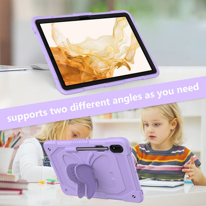 For Samsung Galaxy Tab S9+ Butterfly Kickstand Heavy Duty Hard Rugged Tablet Case(Raro Purple) - Galaxy Tab S9+ Cases by PMC Jewellery | Online Shopping South Africa | PMC Jewellery | Buy Now Pay Later Mobicred