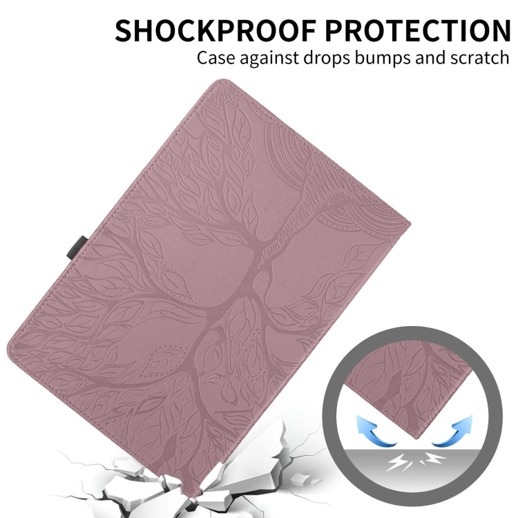 For Samsung Galaxy Tab S9+ / S8+ / S7+ Tree Life Embossed Rotation Leather Tablet Case(Rose Gold) - Tab A7 Lite T220 / T225 by PMC Jewellery | Online Shopping South Africa | PMC Jewellery