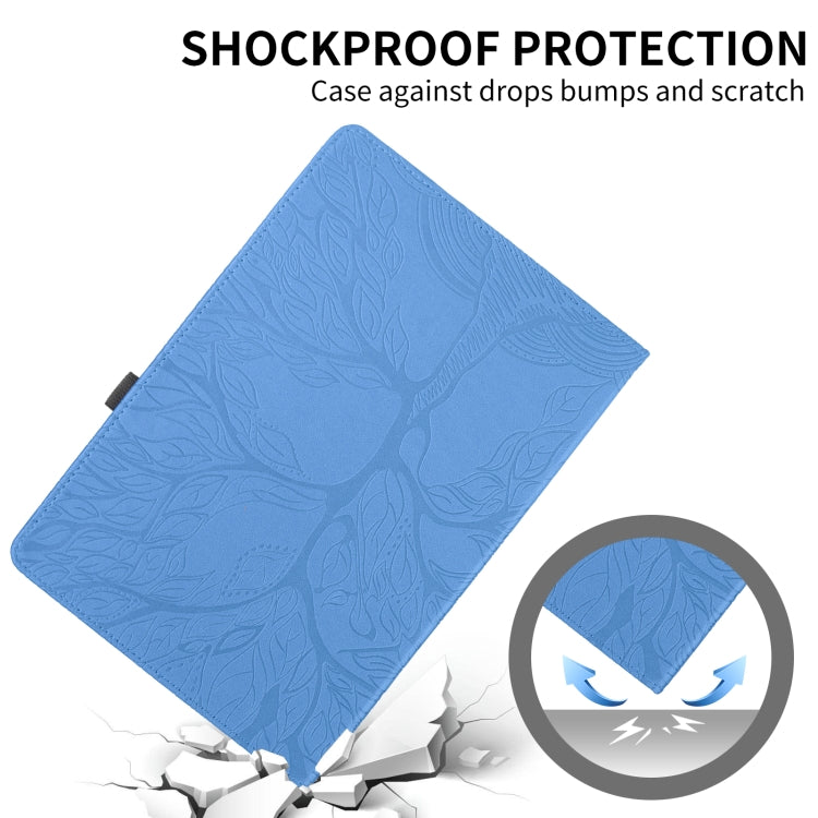 For Amazon Kindle Fire HD10 2021 Tree Life Embossed Rotation Leather Tablet Case(Blue) - Amazon by PMC TechLife | Online Shopping South Africa | PMC TechLife | Buy Now Pay Later Mobicred