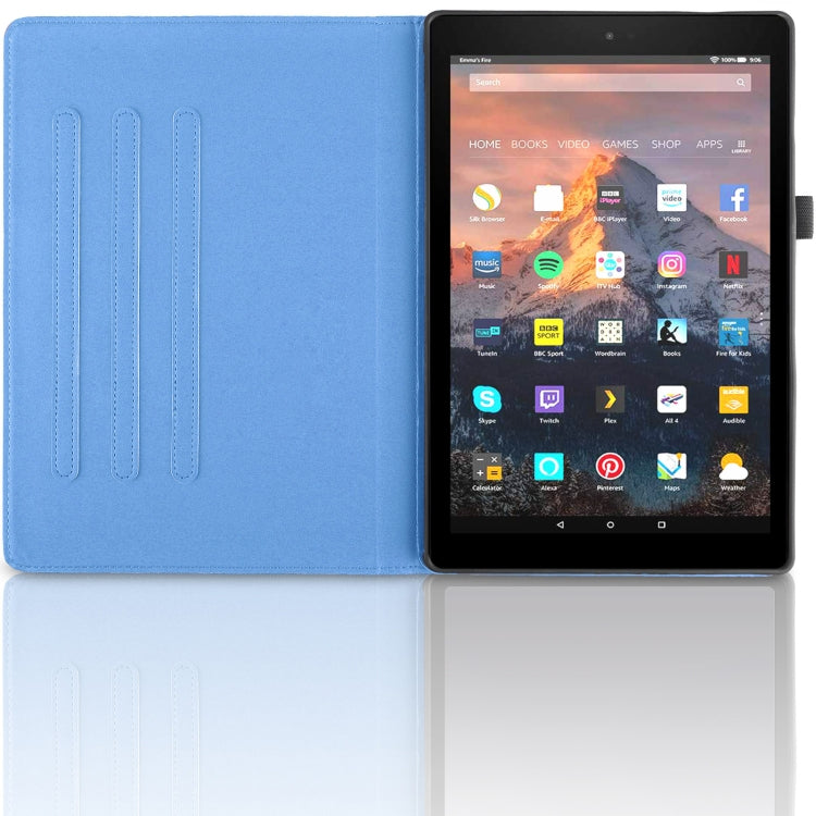 For Amazon Kindle Fire HD8 2015-2019 Tree Life Embossed Rotation Leather Tablet Case(Blue) - free shipping - PMC TechLife - Order now!