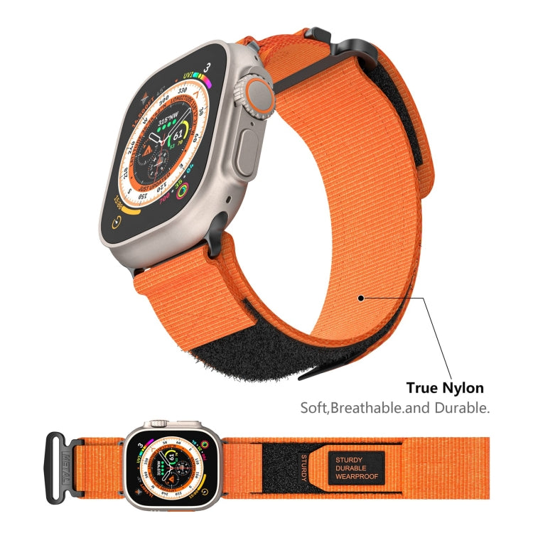 For Apple Watch Ultra 49mm AW Nylon Two-Section Watch Band(Orange) - Watch Bands by PMC Jewellery | Online Shopping South Africa | PMC Jewellery | Buy Now Pay Later Mobicred