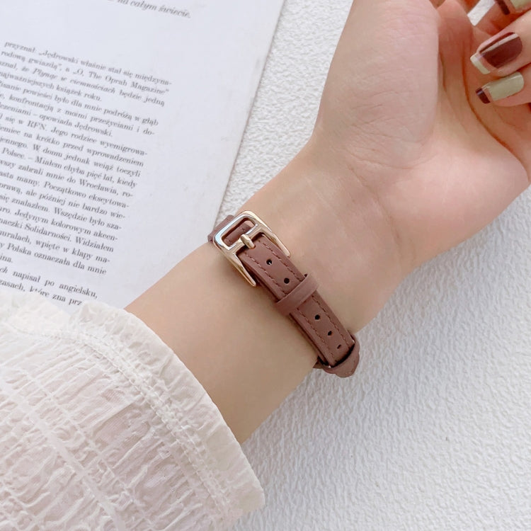 For Apple Watch Ultra 49mm T-shaped Slim Genuine Leather Watch Band(White) - Watch Bands by PMC TechLife | Online Shopping South Africa | PMC TechLife | Buy Now Pay Later Mobicred