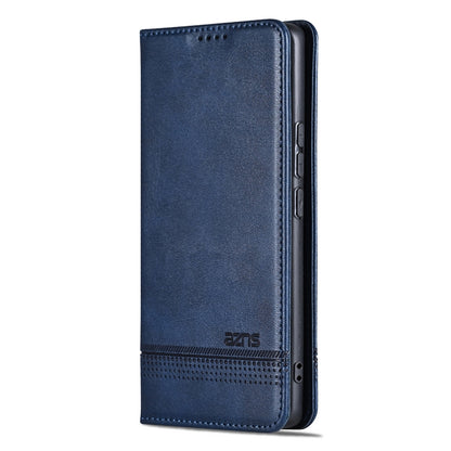 For OPPO Reno11 China AZNS Magnetic Calf Texture Flip Leather Phone Case(Dark Blue) - Reno11 Cases by AZNS | Online Shopping South Africa | PMC Jewellery | Buy Now Pay Later Mobicred