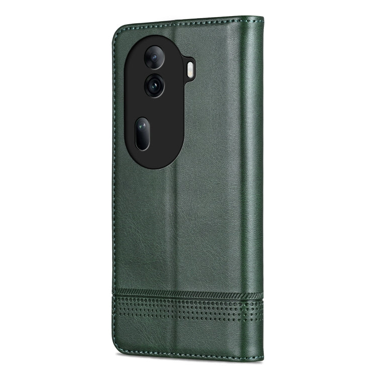 For OPPO Reno11 Pro China AZNS Magnetic Calf Texture Flip Leather Phone Case(Dark Green) - Reno11 Pro Cases by AZNS | Online Shopping South Africa | PMC Jewellery | Buy Now Pay Later Mobicred