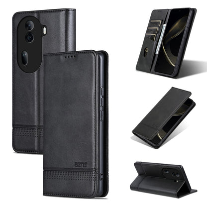 For OPPO Reno11 Pro China AZNS Magnetic Calf Texture Flip Leather Phone Case(Black) - Reno11 Pro Cases by AZNS | Online Shopping South Africa | PMC Jewellery