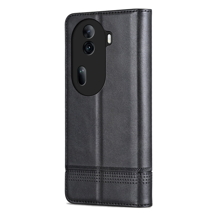 For OPPO Reno11 Pro China AZNS Magnetic Calf Texture Flip Leather Phone Case(Black) - Reno11 Pro Cases by AZNS | Online Shopping South Africa | PMC Jewellery