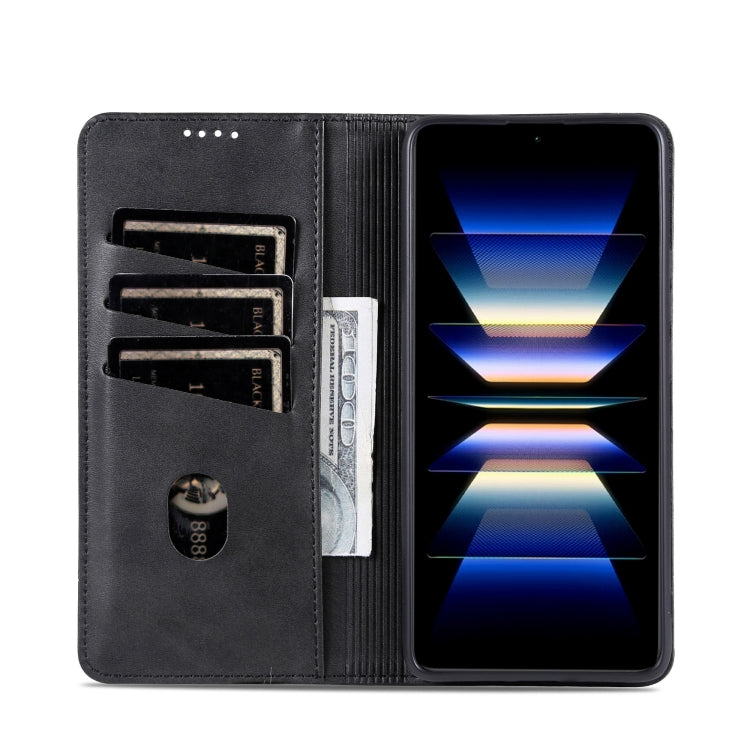 For OPPO Reno11 F AZNS Magnetic Calf Texture Flip Leather Phone Case(Black) - OPPO Cases by AZNS | Online Shopping South Africa | PMC Jewellery | Buy Now Pay Later Mobicred