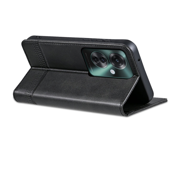 For OPPO Reno11 F AZNS Magnetic Calf Texture Flip Leather Phone Case(Black) - OPPO Cases by AZNS | Online Shopping South Africa | PMC Jewellery | Buy Now Pay Later Mobicred