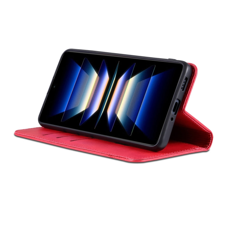 For OPPO Reno11 F AZNS Magnetic Calf Texture Flip Leather Phone Case(Red) - OPPO Cases by AZNS | Online Shopping South Africa | PMC Jewellery | Buy Now Pay Later Mobicred