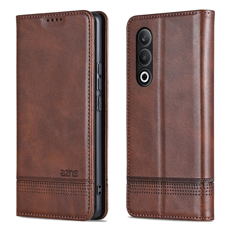 For OPPO K12 AZNS Magnetic Calf Texture Flip Leather Phone Case(Dark Brown) - OPPO Cases by AZNS | Online Shopping South Africa | PMC Jewellery | Buy Now Pay Later Mobicred