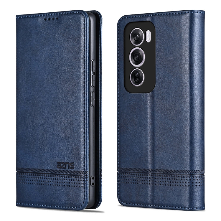 For OPPO Reno12 Global AZNS Magnetic Calf Texture Flip Leather Phone Case(Dark Blue) - OPPO Cases by AZNS | Online Shopping South Africa | PMC Jewellery | Buy Now Pay Later Mobicred