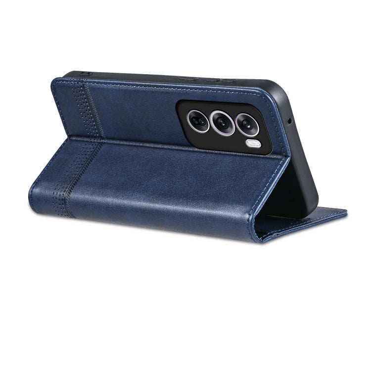 For OPPO Reno12 Global AZNS Magnetic Calf Texture Flip Leather Phone Case(Dark Blue) - OPPO Cases by AZNS | Online Shopping South Africa | PMC Jewellery | Buy Now Pay Later Mobicred